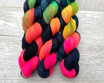 50g Hand dyed sock yarn 4ply fingering superwash merino nylon UK