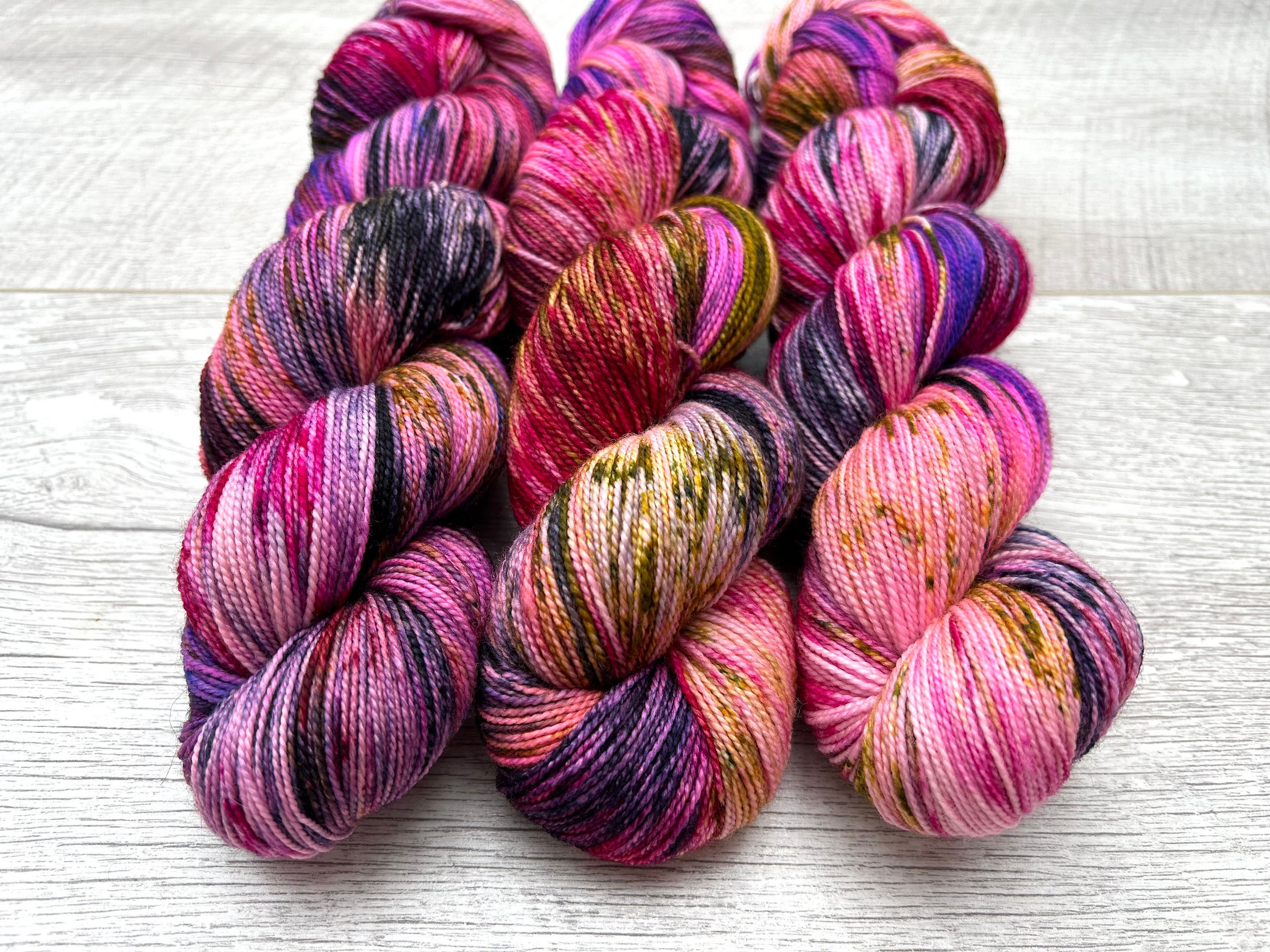 100g ręcznie farbowana włóczka skarpetkowa 4ply fingering superwash merino nylon UK