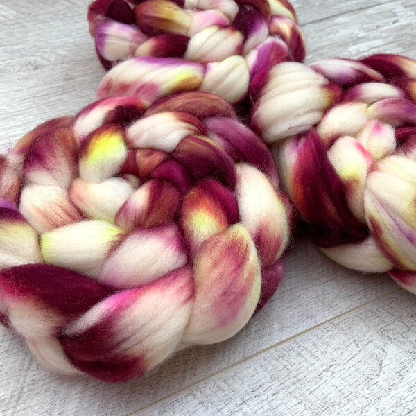 100g Superwash merino nylon hand dyed fibre combed tops. UK