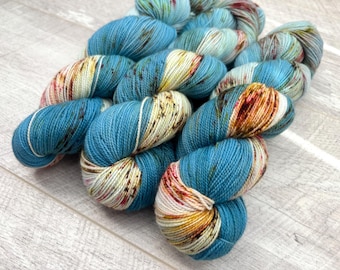 Hilo para calcetines de 100 g, 4 cabos, teñido a mano, superwash, merino fingering