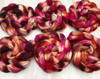 100g Shetland humbug hand dyed fibre combed tops UK