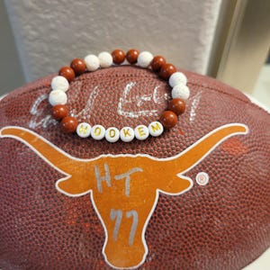 University of Texas Bracelet, Game Day Braclet, Hookem Horns Bracelet, Burnt Orange, Texas Longhorns, College colors, Stackable Bracelet