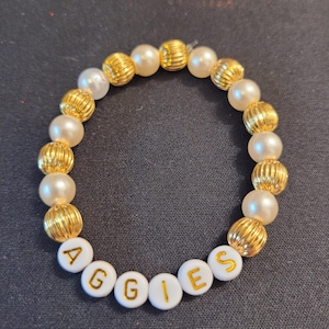 Aggie Bracelet, Texas A&M Bracelet, Gig Em Bracelet, Whoop Bracelet, Game Day Bracelet, Gifts for College Students, College Football