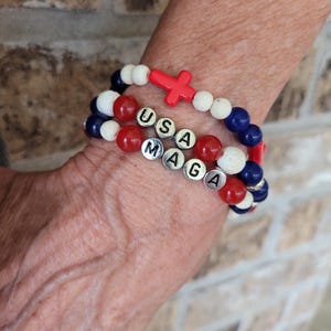 Trump Bracelet- MAGA Bracelet- MAGA- United States of America, Bracelets, USA, Republican, America, Bracelets, Patriotic Bracelet