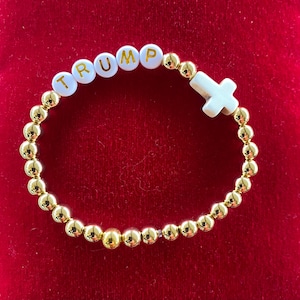 18k gold filled Armband-Trumpf-mit Kreuz, MAGA-Vereinigte Staaten von Amerika, Armbänder, USA, Republikaner, Amerika, Armbänder, Patriotisch