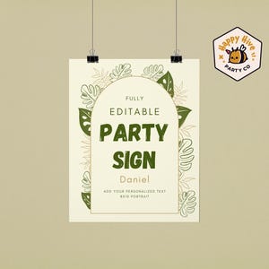 Safari Thema Geburtstag Zeichen digitaler Download Willkommen Party Dekor