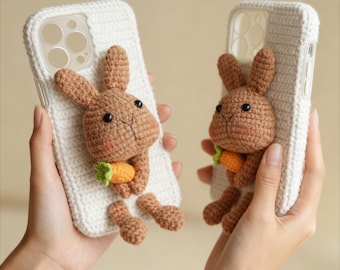 Custodia per telefono personalizzata all'uncinetto, realizzata a mano – Cover per cellulare personalizzata, pochette colorata in stile boho, tracolla regolabile, regalo per iPhone e Android.