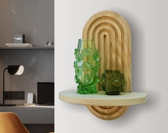 Mid Century Modern Dekor, Mid Century Modern, Wandregal Holz, Mid Century Modern Hängeregal