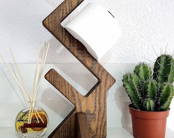 Soporte de papel higiénico independiente con forma de madera Original, soporte de suelo para múltiples rollos de inodoro, organizador de baño