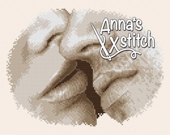 Labios - Diseño romántico de punto de cruz con temática de amor PDF instantáneo xstitch Patrón de Jackie Beau