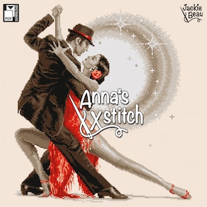 Tango amore - Romantic cross stitch design with love theme instant PDF xstitch Jackie Beau pattern