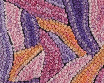 Starfish abstract, textile art, unframed