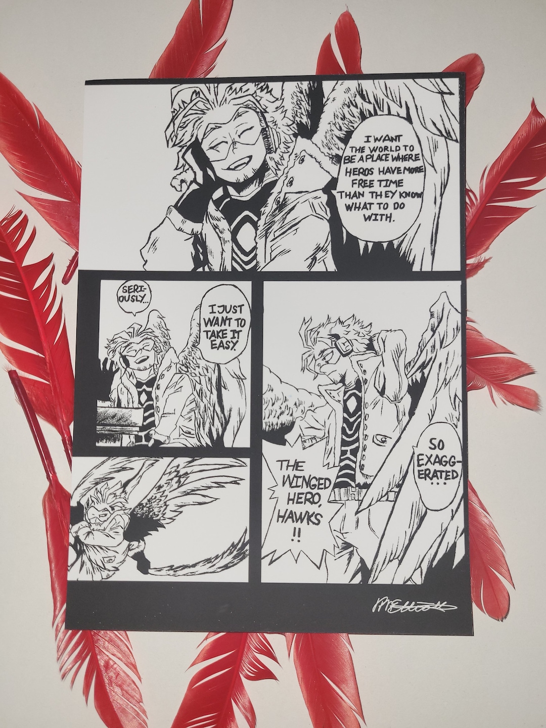 Hawks (keigo Takami), MHA, BNHA A5 Manga Panel Art Print Matte - Etsy UK