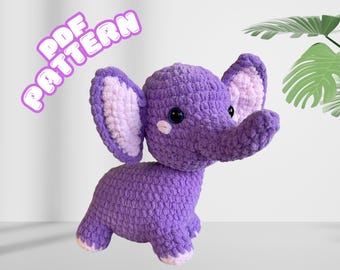 Modèle au crochet éléphant (TÊTE MOBILE) PDF anglais.