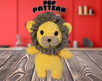 Modèle au crochet du lion, modèle au crochet du tigre, amigurumi lion, amigurumi tigre, amigurumi lion anglais PDF.