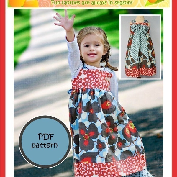 Kissing Kumquats Reverse Knot Dress PDF Sewing Pattern Size 5-10