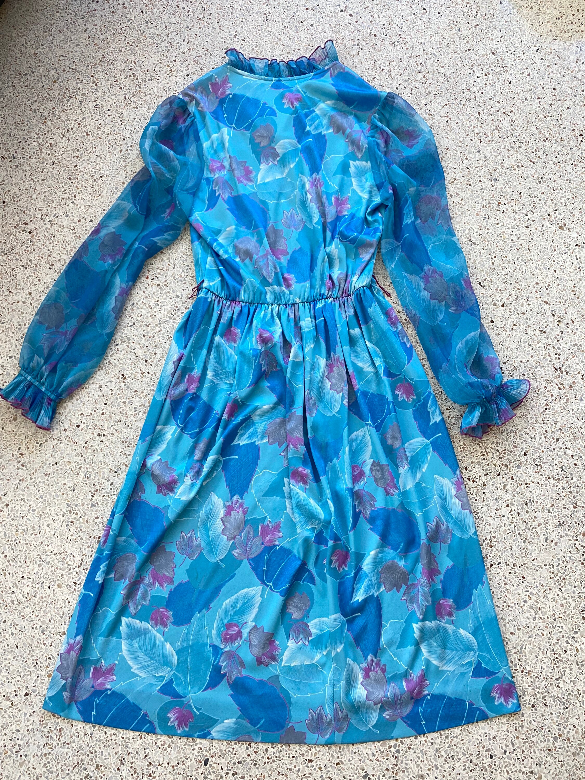 Joe Fresh Oversized Blue Print Sheer Long Sleeve