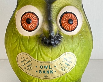 Vintage 1960’s mod Owl Coin Bank mid century MCM retro ceramic retro decor