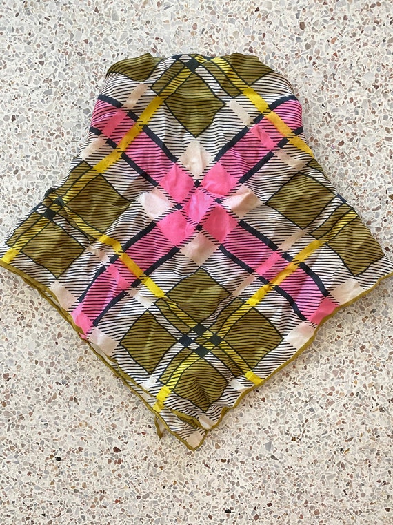 Vintage 50’s pink golden plaid zipper scarf mod r… - image 8