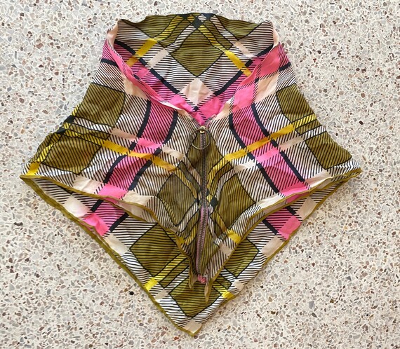 Vintage 50’s pink golden plaid zipper scarf mod r… - image 9