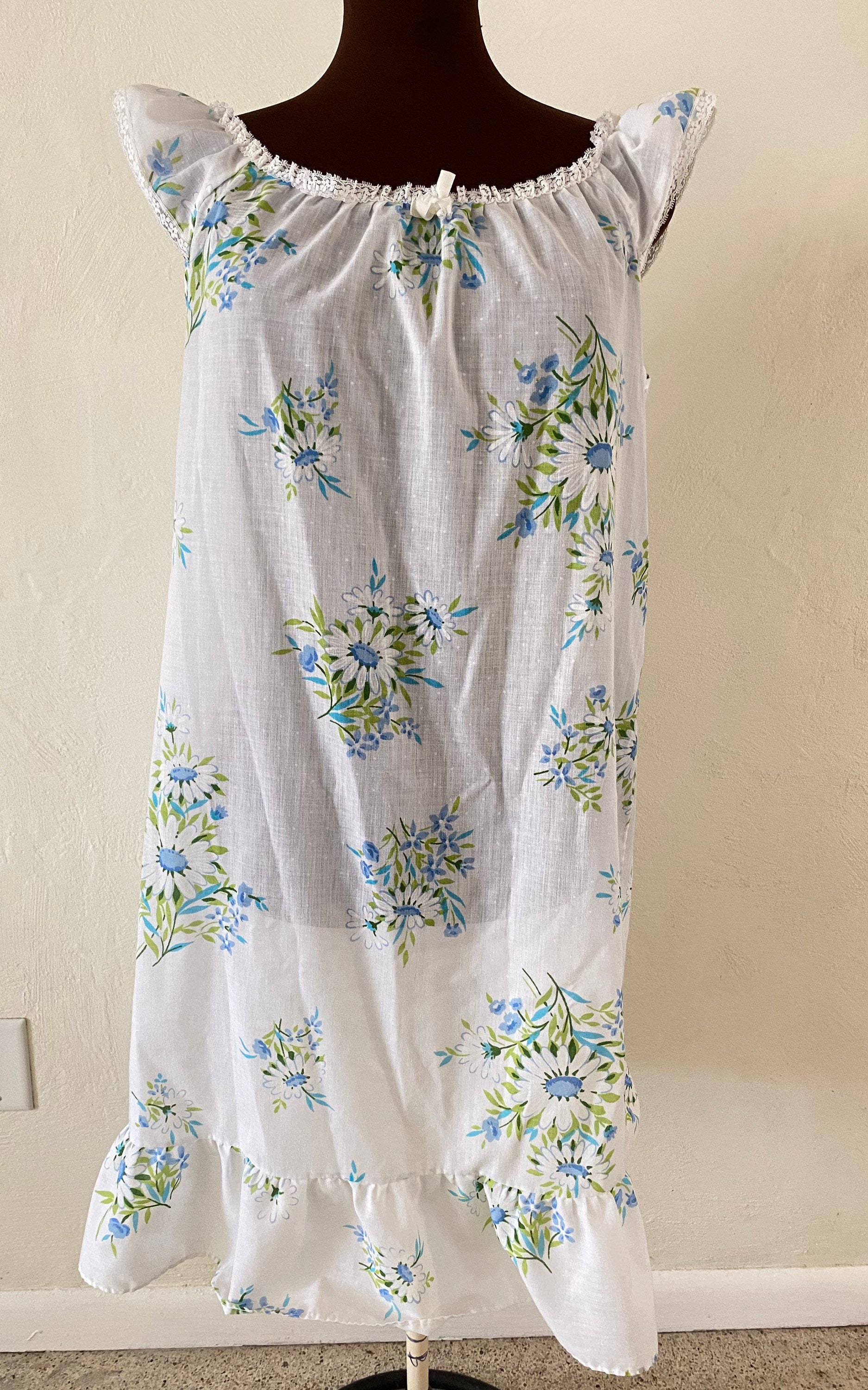 Vintage 50s Plus Size Cotton Nightgown Robe Peignoir Set Etsy