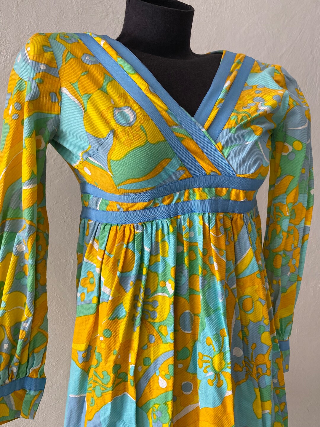 60’s Yellow Floral Maxi Dress main image 1
