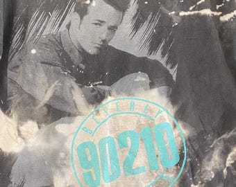 Vtg 90’s 90210 Dylan t shirt L 46” chest XL bleach dye grunge rare tshirt grail nineties Luke Perry RIP OOAK