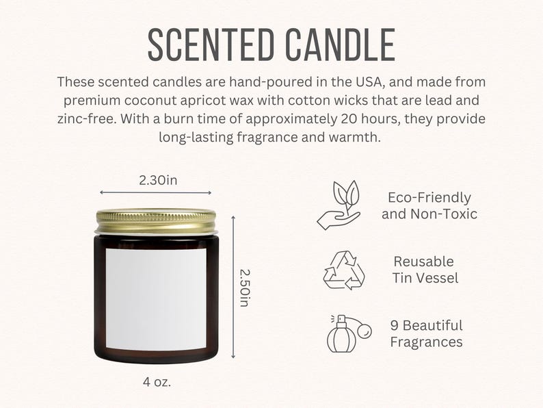 Custom Name Candle With Flower, Custom Amber Glass Candle, Custom BFF