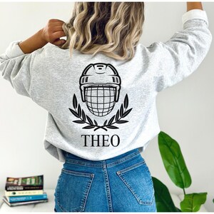 Custom Hockey Mom Sweatshirt: Personalized Hockey Helmet Design