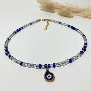 Evil Eye Choker Necklace/ Seed Bead Necklace/ Choker Necklace/ Evil Eye Pendant Necklace/ Handmade Jewelry/Bohemian Jewelry/Gift for Her/Him