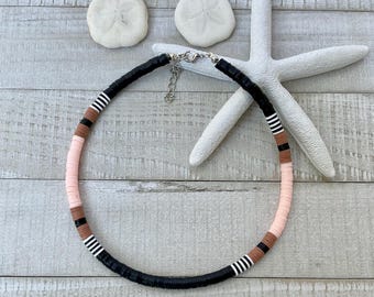 Heishi Bead Surfer Choker: Bohemian Colorful Necklace