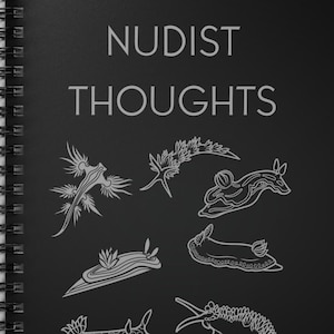 Nudist Thoughts Spiral Notebook; Nudibranchs Cotton Canvas Tote Bag; Sea Slugs; Oceancore; Sea bunny; Nudibranch gifts; Glaucus Atlanticus