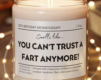 50th Birthday Gift Candle: Funny Gag Gift for Friends & Family