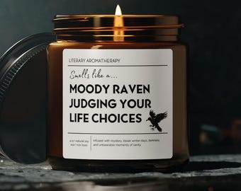 Edgar Allan Poe Gift Candle: Librariancore Gothic Raven Soy Wax Candle