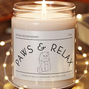 Persian Cat Candle; Persian Cat Mom; Persian Cat Dad; Persian Cat Christmas; Gift for Persian Cat Owners