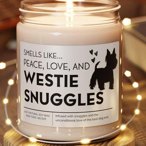 Westie Gifts, West Highland Terrier Gifts, Westie Mom, Westie Candle, West Highland Terrier Candle, Westie Dog Candle, Westie Lover Gift