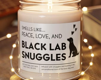 Black Lab Gifts; Black Labrador Gift; Black Lab Candle; Black Lab mom gift; Black lab dad gift; Black lab owner