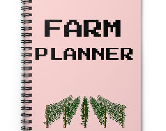 Stardew Valley Notebook: Farm Planner, Metal Spiral, 6x8