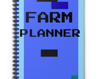 Stardew Valley Notebook: Farm Planner, Metal Spiral, 6x8