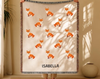 Fox Blanket: Personalized Woodland Animal Nursery Blanket