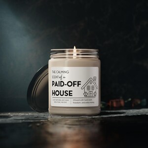Mortgage Payoff Candle: Debt Free Celebration Gift image 2