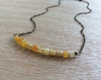 N359 Yellow Jade Necklace