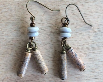 E543 Jasper Dangle Earrings