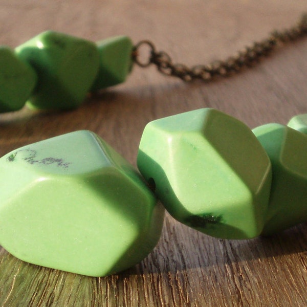 Chunky Green Turquoise Necklace