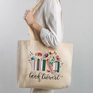 Booktrovert Tote Bag, Book Lovers Tote, Gift for Book Lover, Gift For Teachers, Gift For Bookworms, Readers Tote, Library Tote,aesthetic bag