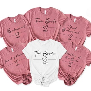 Team Bride Squad Shirt, Bachelorette Party T Shirt,  Bride  Tshirt, Bride Shirt, Hen Party Tee, Bridal Party Shirt, Wedding Party T-shirt
