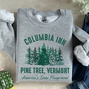 White Christmas Movie Columbia Inn Pine Tree Vermont Shirt, Winter Crewneck Sweatshirt, 90s Christmas Song Sweatshirt, Xmas Sweatshirt Gift
