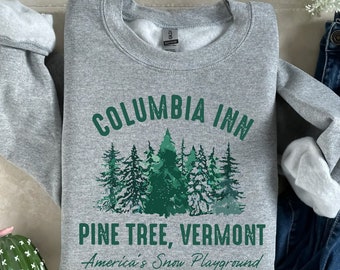 White Christmas Movie Columbia Inn Pine Tree Vermont Shirt, Winter Crewneck Sweatshirt, 90s Christmas Song Sweatshirt, Xmas Sweatshirt Gift