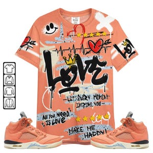 Dunkare DJ Khaled Crimson Bliss 5s Shirt, Happy Love Beats Graffiti Streetwear Shirt, Hoodie, Sweater, Bomber