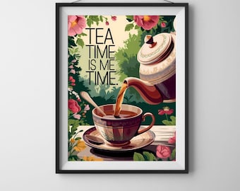 tea wall art, tea humour, tea prints, trendy tea art, tea decor, tea art print, tea poster, tea gift, tea lover, tea room, wall art unframed